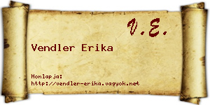 Vendler Erika névjegykártya